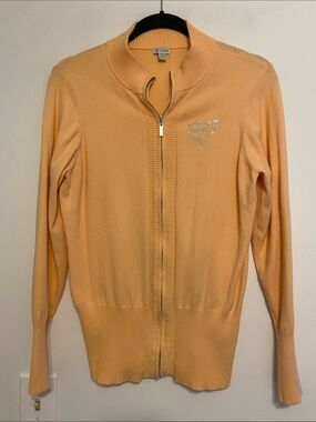 Guess Peach Zip-Up Sweater Jacket, nice condition